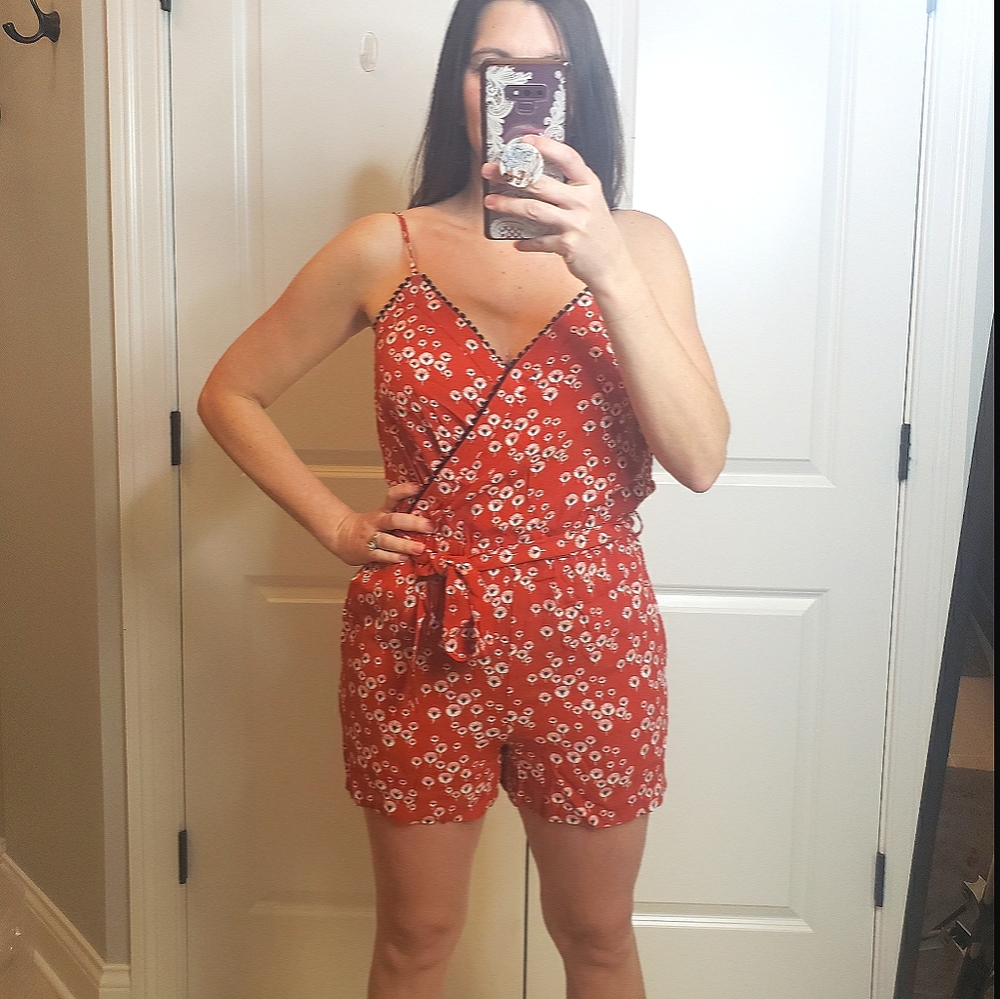 Linen Print Romper